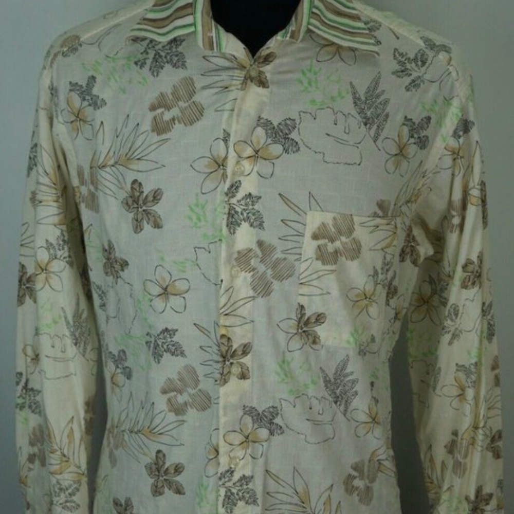 Ermenegildo Zegna Z Zegna Sport Floral Cotton Multicolor Button Up Shirt Sz L